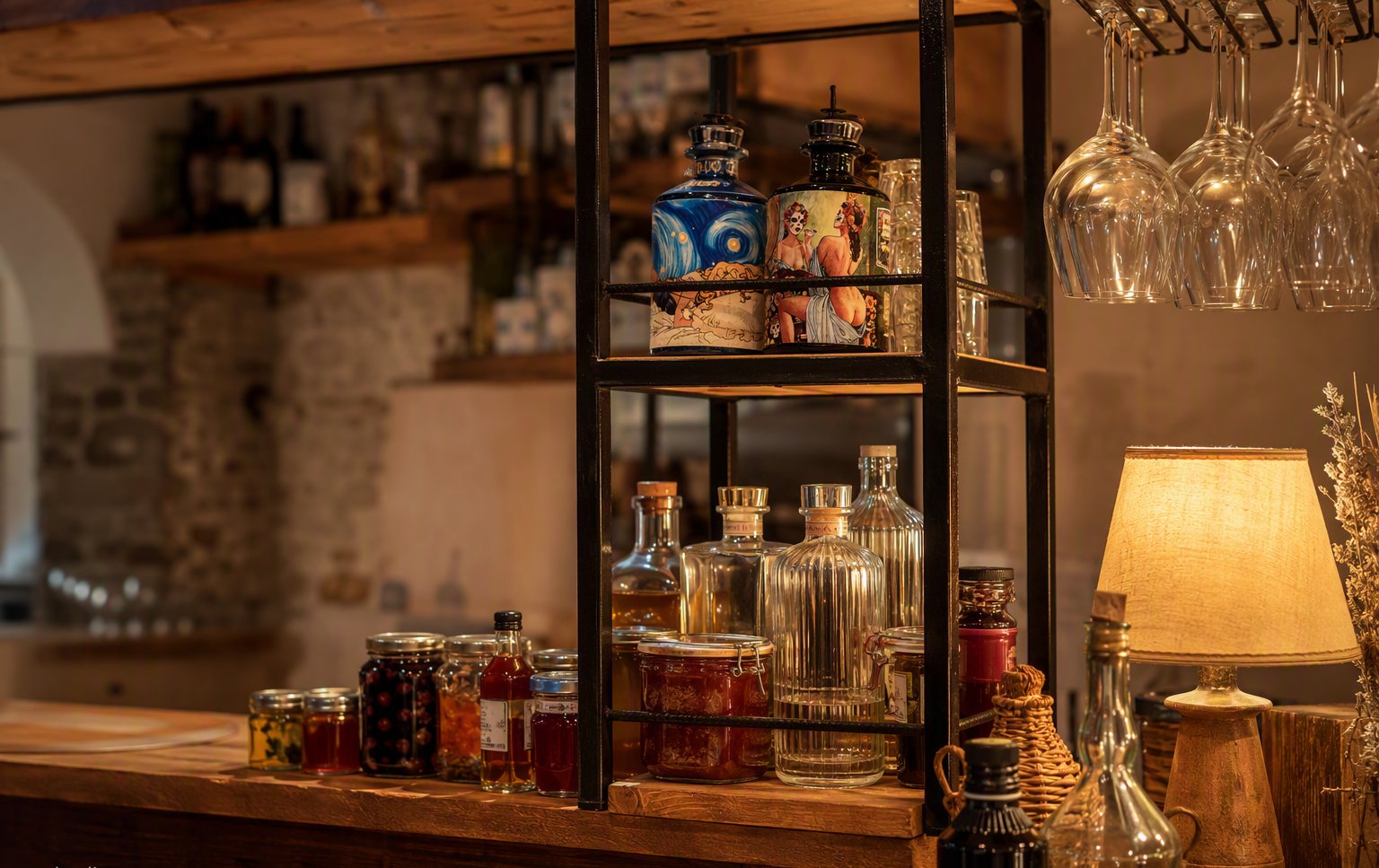 L'angolo delle dispense della trattoria